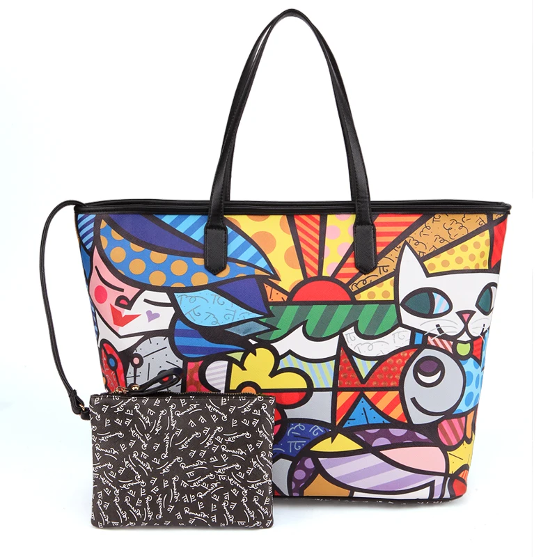 ROMERO BRITTO новинка Realer брендовые кожаные сумки с принтом винтажные женские s средние
