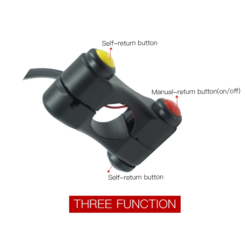 Three Functions 12V переключатели для мотоцикла скутера устанавливаемое на руль Крепление Фары Поворотная сигнальная лампа Противотуманные фары Рог вкл/выкл зажигания кнопки - Цвет: Three Functions
