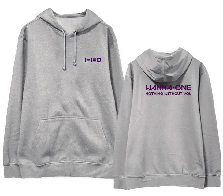 

Kpop wanna one nothing without you album same printing pullover fleece/thin hoodie for wannable unisex loose sweatshirt