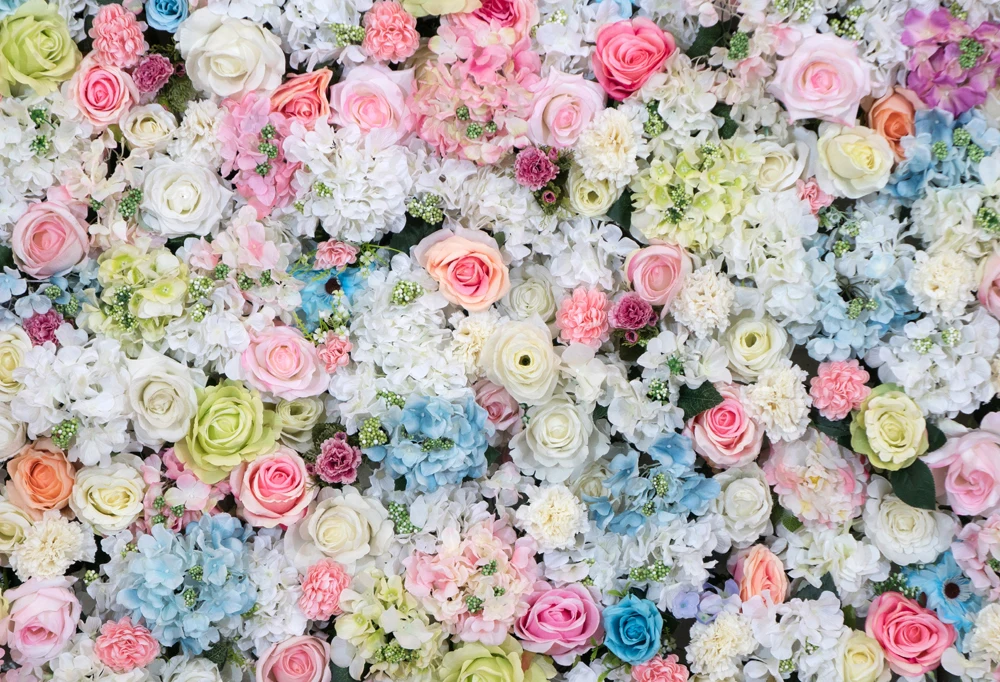 Художественный тканевый фон HUAYI для свадебной фотосъемки с изображением цветов