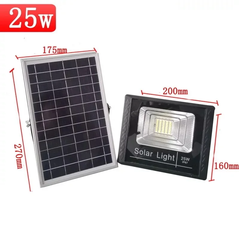 25W 10W25W45W120W Открытый Солнечный уличный световой поток Наружное освещение яркая Водонепроницаемая большая солнечная панель дистанционный настенный светильник - Испускаемый цвет: 25W