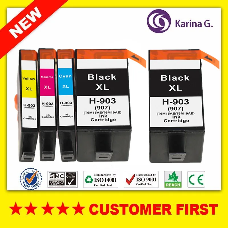 Сменный картридж для принтера hp 903 903xl подходит Officejet Pro 69606964 6965 6966 6968 6970 6971 5 шт.|ink