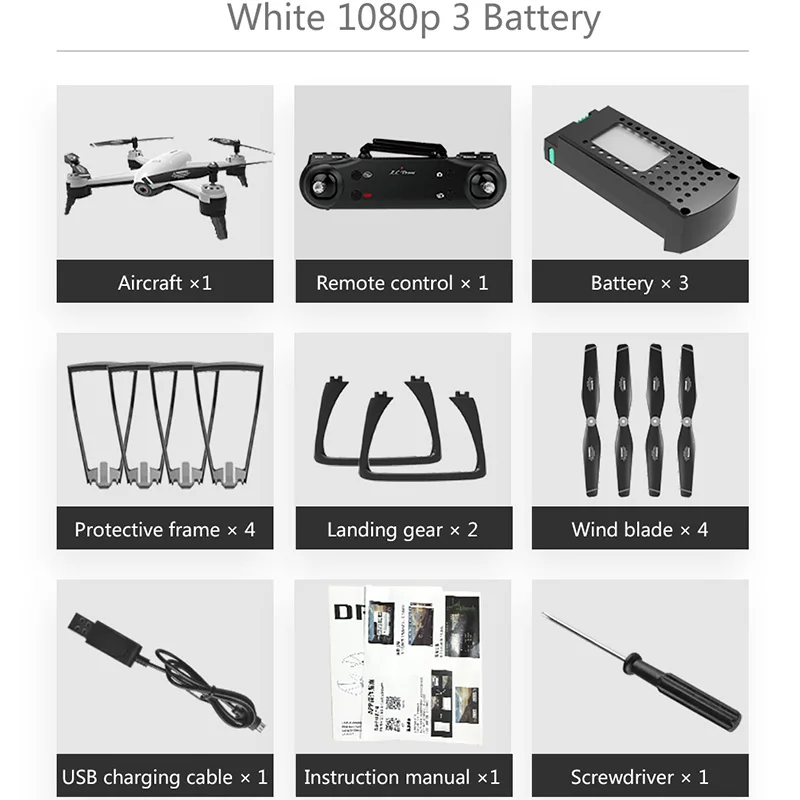 1080P White 3B SG106 Wifi Радиоуправляемый Дрон 4K 1080P 720P HD Двойная камера оптический поток воздушный Квадрокоптер FPV Дрон длительный срок службы батареи игрушки для детей - Цвет: 1080P White 3B