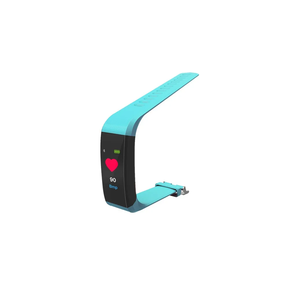 Sky Blue Ips цветной Смарт-часы, браслет, монитор сердечного ритма, Bluetooth 4,0, Android iOS, приложение для напоминаний о кровяном давлении, умные часы - Цвет: Sky Blue