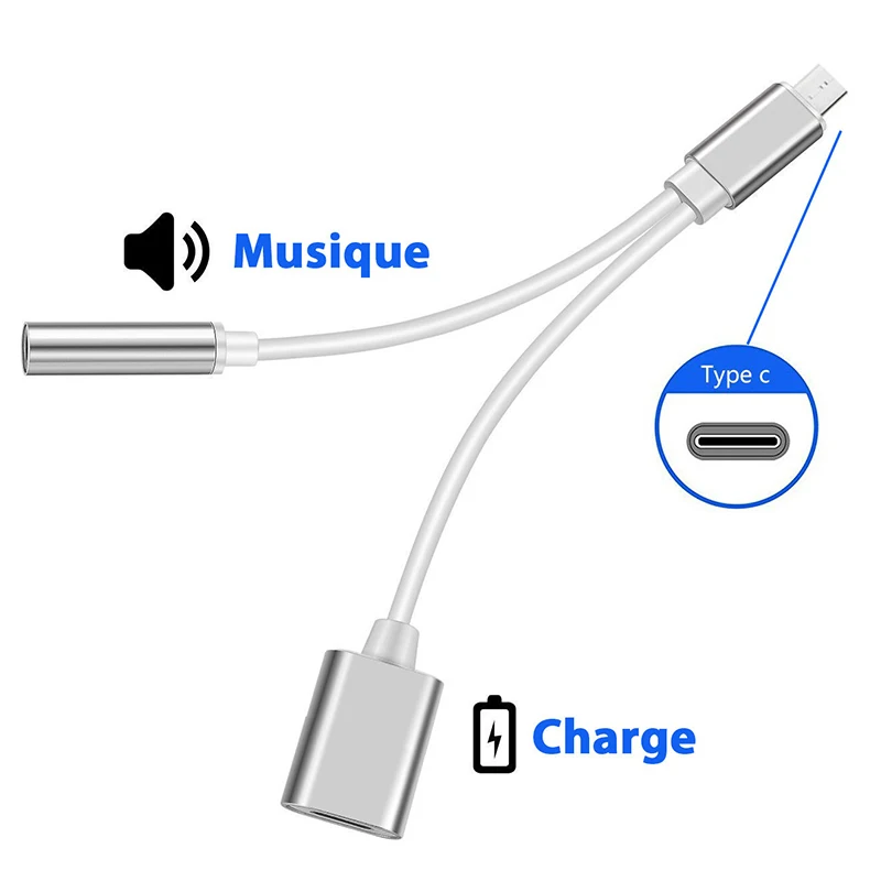2 в 1 USB кабель для наушников и передачи данных 3 5 мм|phone charge|phone phonephone adapter |