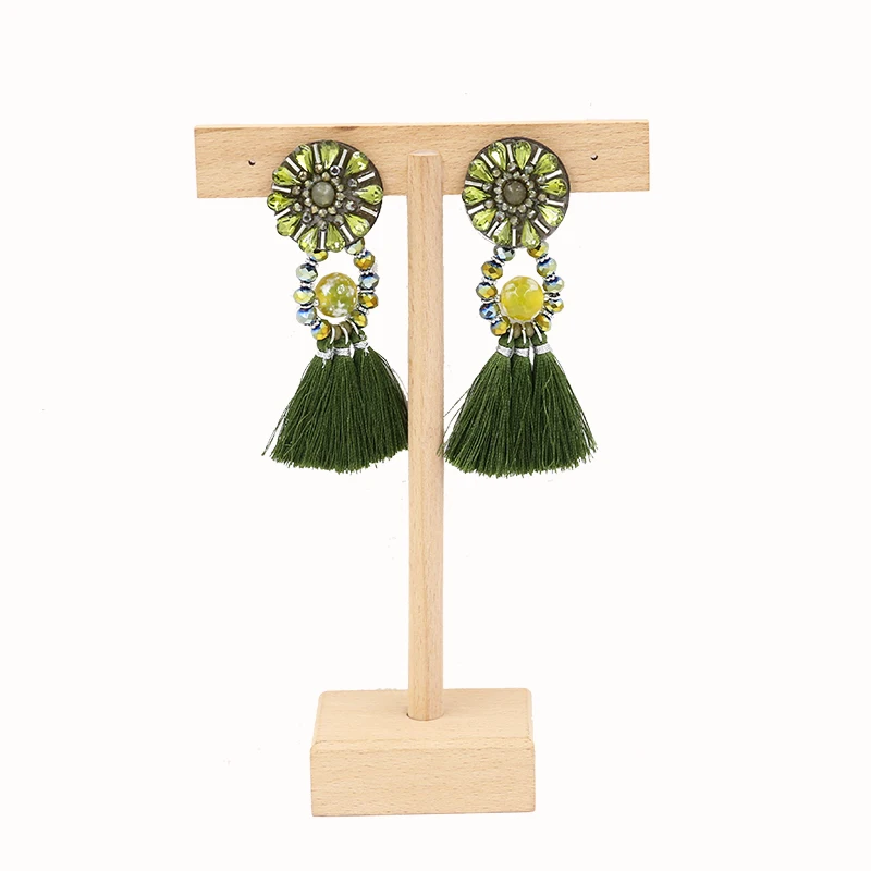 Винтажные женские серьги-кисточки STRATHSPEY из натурального камня с кристаллами