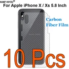 10 шт.лот для Apple iPhone X  Xs 5,8 дюйма прозрачная защитная пленка из углеродного волокна с защитой от отпечатков пальцев