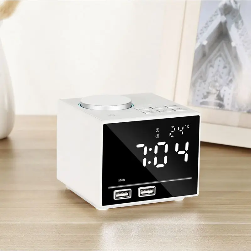 США Plug 1 комплект Bluetooth изменение цвета будильник fm-радио с Usb зарядка и Громкая связь