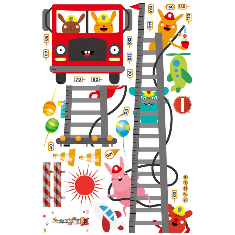 Наклейки на стену с изображением огненных автомобилей стикеры для детской