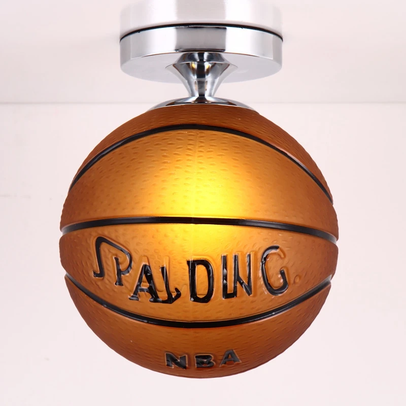 Одноголовая баскетбольная Футбольная тема под стеклом потолочная лампа для