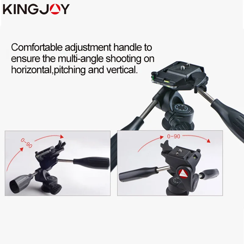KINGJOY Official KH-6720 Double Handle Tripod Head Video Camera Stand Alloy Fluid Damping Holder Stativ Mobile Flexible Digital |