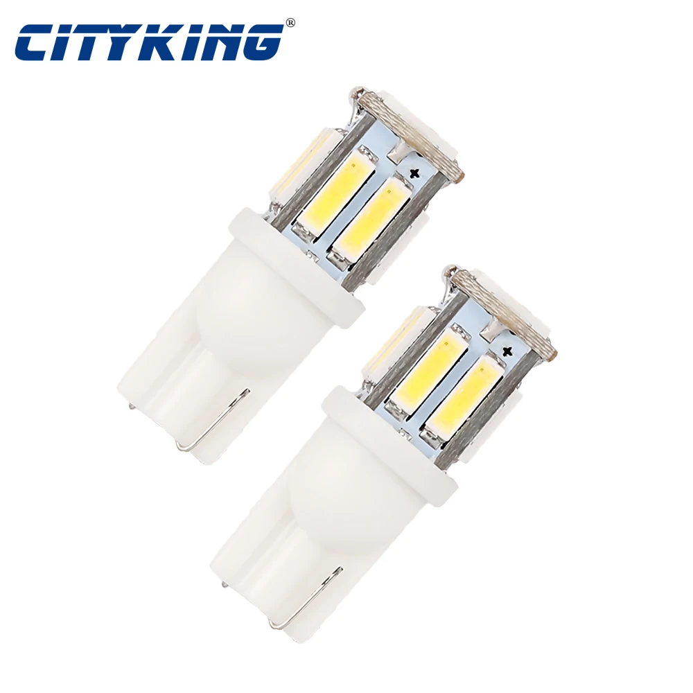 

50 шт. белые светодиодные T10 Светодиодные 10SMD 7020 T10 W5W светодиодный лампы 194 светодиодный Светодиодные Автомобильные сигнальные лампы габарис...