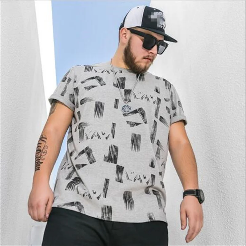 Лето 2019 новый толстый размер Свободная Повседневная футболка хип хоп high street