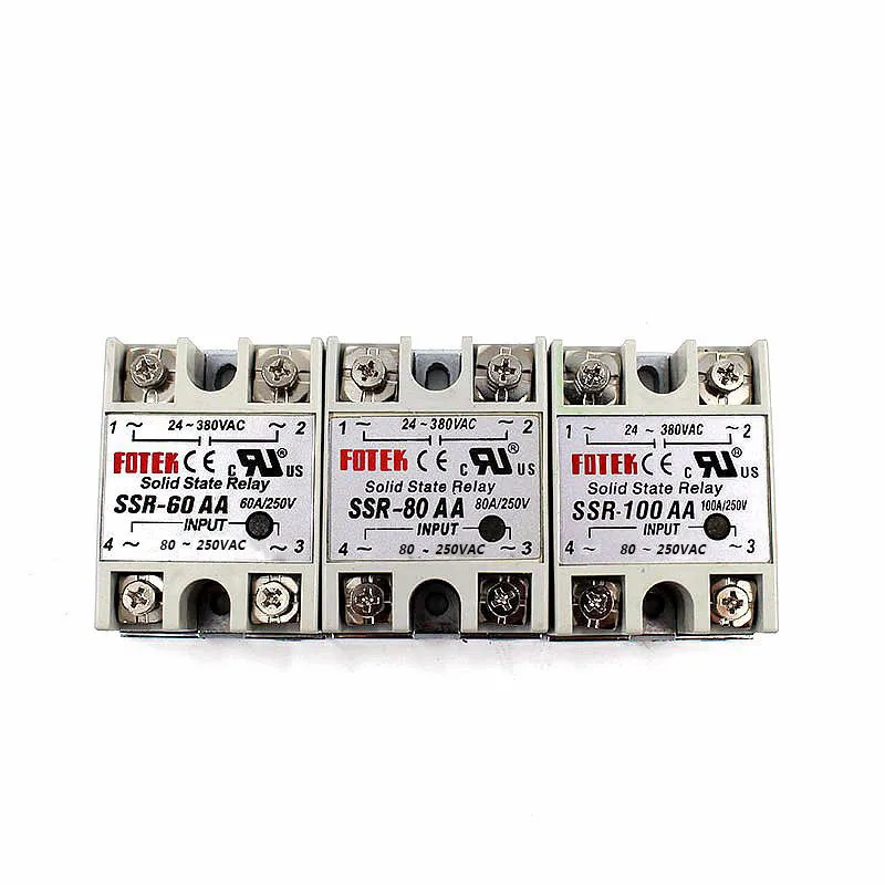YJCAL твердотельные реле SSR-60AA SSR-80AA SSR-100AA 60A 80A 100A AC Управление переменного тока генератор импульсов 80-250VAC для 24-380VAC SSR 60AA 80AA 100AA