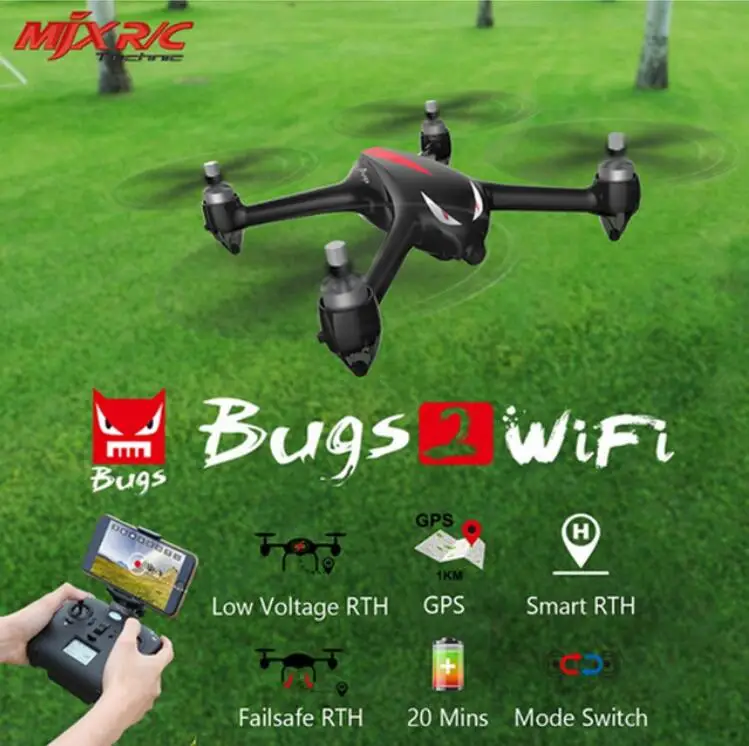 Профессиональный Drone MJX B2W ошибки 2 Wi Fi FPV системы бесщеточный 1080 P HD Камера GPS высота