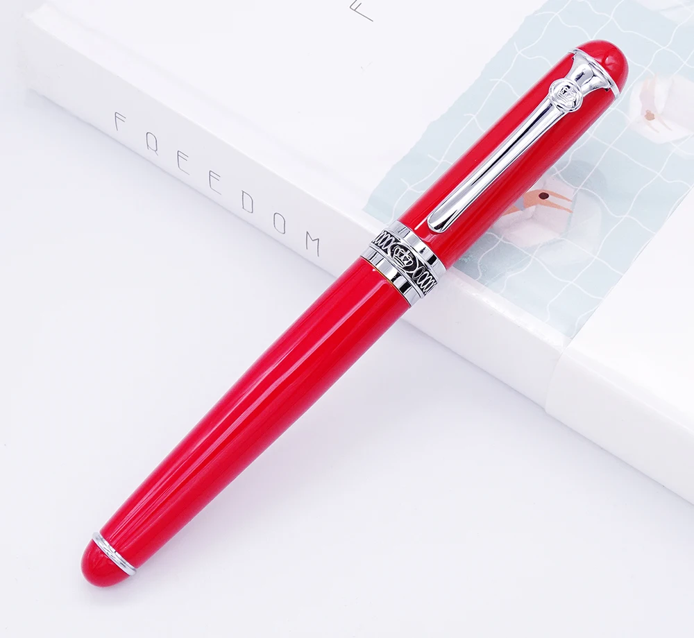 

Duke D2 Classic Rollerball Pen Red Barrel & Silver Clip Advanced Writing Gift Pen Business Office Home School Supplies