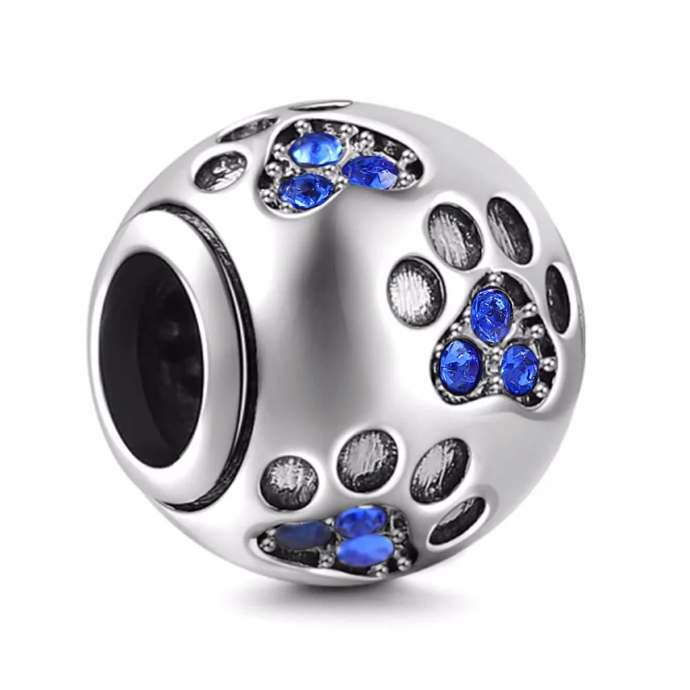 Браслеты шармы Soulbead из серебра 925 пробы с принтом в виде лап|Бусины| |
