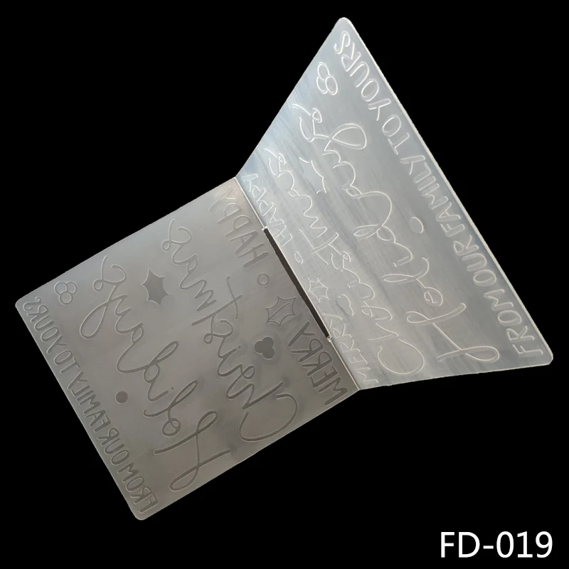 

AZSG Merry Christmas Word Embossing Folder Design DIY Paper Cutting Dies For Scrapbooking/Card Making Plastic Plate