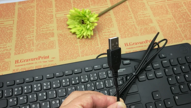 Оригинальные тайский клавиатура Тайский характер для Dell Computer клавиатура Тайский ввода Вход метод кабель USB проводной