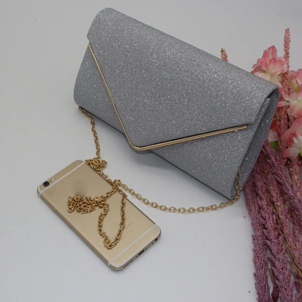 Модная женская сумка на плечо блестящий кошелек конверт простая вечерняя клатч