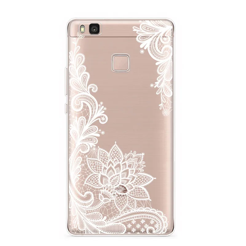 Цветочные Кружева Мягкий силиконовый чехол для мобильного телефона Huawei P8 P9 P10 P20