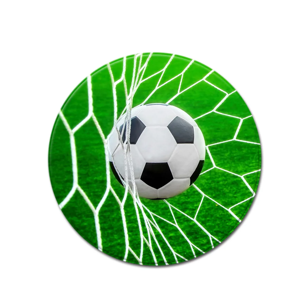 Round Mat 3D Creative Football/Basketball pattern Print carpets for Living Room Bedroom Area Rug Flannel Child Room Decor Carpet