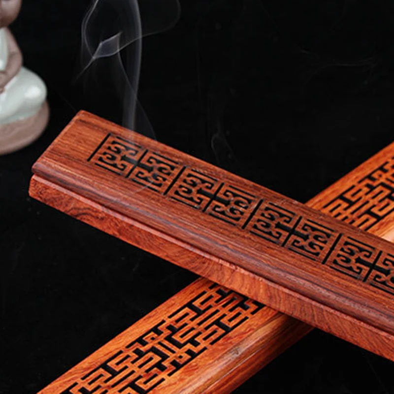 Ретро палисандровый ладан горелка ладан палочка коробка полый Joss-Stick держатель коробка горелки пепельница Дома Офиса Чайный домик