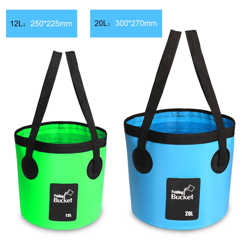 SZX 12L/20L 500D складное ведро для рыбалки, водонепроницаемые ведра, портативная складная сумка для хранения, для улицы, для мытья автомобиля, кемпинга, рыболовное ведро