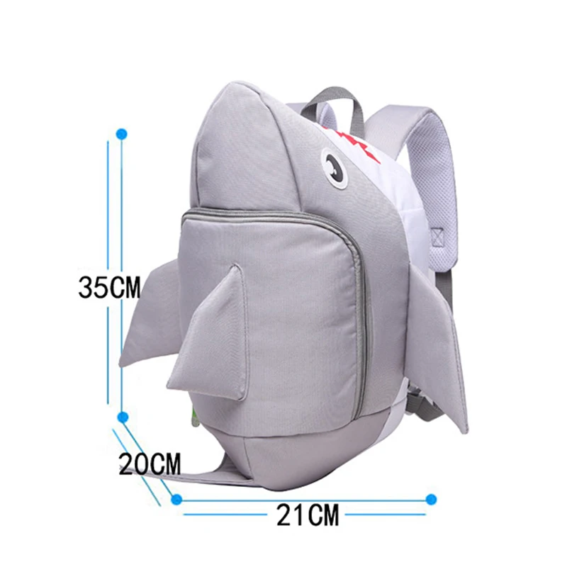 Радужный детский рюкзак с 3D акулой противопотеряшек для мальчиков и девочек от 2 до 8 лет, водонепроницаемый, мохила инфантиль