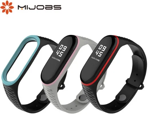 Mi jobs mi band 3 mi Band 4 браслет на запястье Aurora силиконовый спортивный ремешок для Xiaomi mi Band 3 mi Band 4 анти-потеря