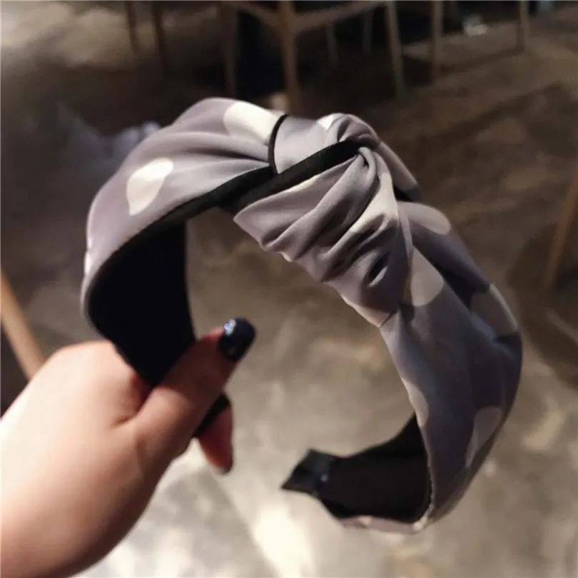 Ободок для волос с узлом Женский модный обруч бантом и перехлёстом широкими