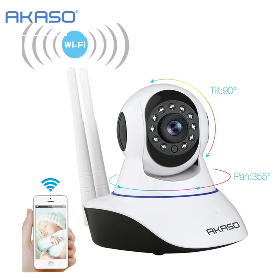 

Беспроводная HD ip-камера AKASO, 720p, Wi-Fi, домашняя камера видеонаблюдения, Wi-Fi, Радионяня, двусторонняя аудиосвязь