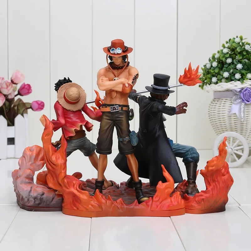 15-17 см 3 шт./компл. Аниме One Piece DXF Luffy Ace Sabo ПВХ экшн-фигурки модели игрушки | Игрушки и