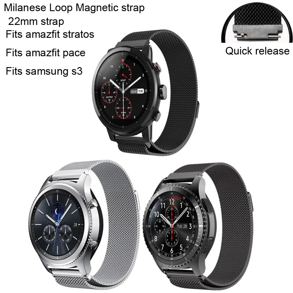 22 мм браслет ремешок для huawei Watch GT Honor Magic Dream Watch Band для Huami Amazfit Pace Stratos Milanese Correa для samsung