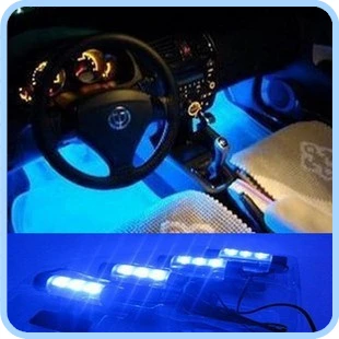 4x3 синяя светодиодная автомобильная подсветка для интерьера 4 в 1 12 светящаяся