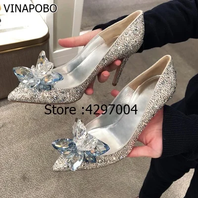 Новинка стильные женские свадебные туфли на высоком каблуке Туфли Золушки с