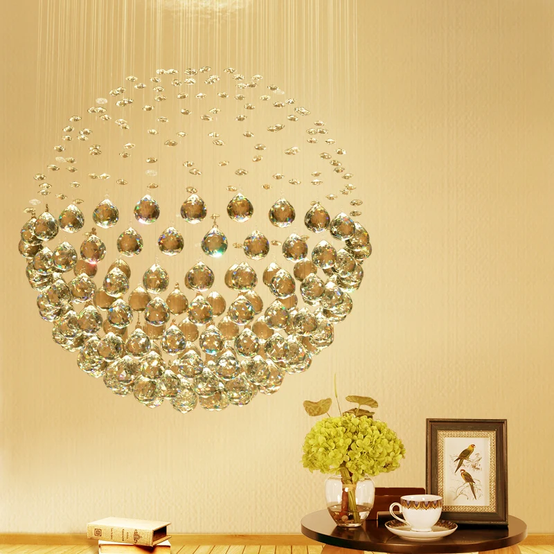 Modern K9 Large LED SphericLiving Room Crystal Chandeliers Lighting Fixture for Round Indoor Lamp Showcase Bedroom Hotel Hall |