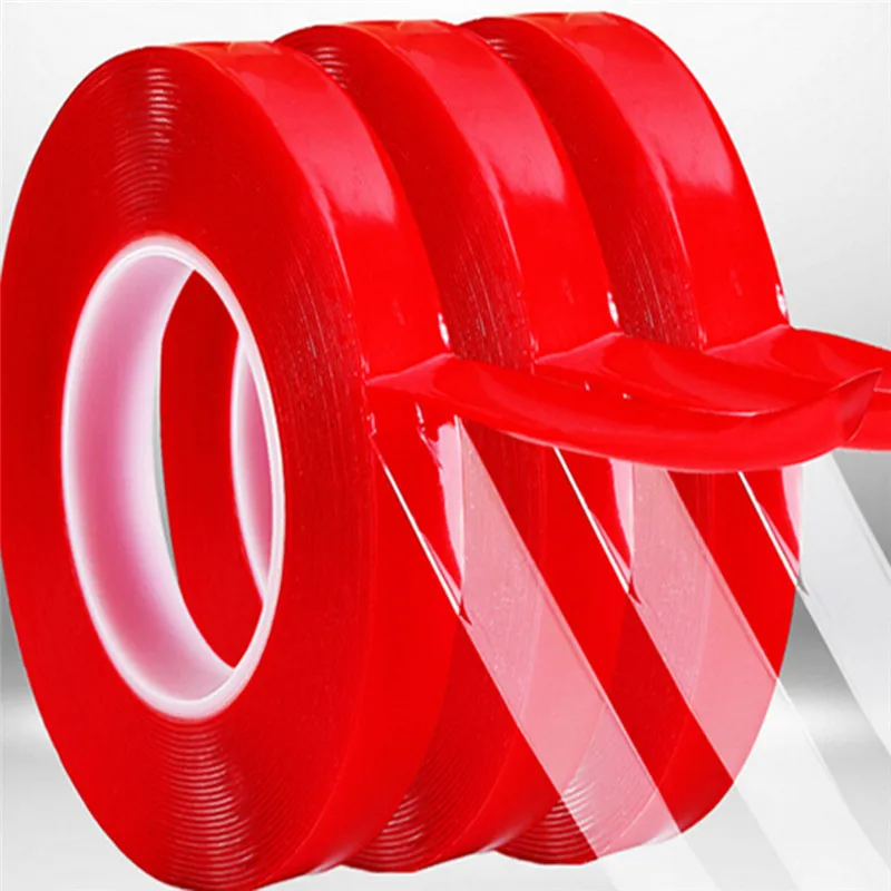 New 3M Red Double Sided Adhesive Acrylic Transparent No Traces Sticker Super Fix Tape for Car Auto Interior Fixed | Обустройство дома