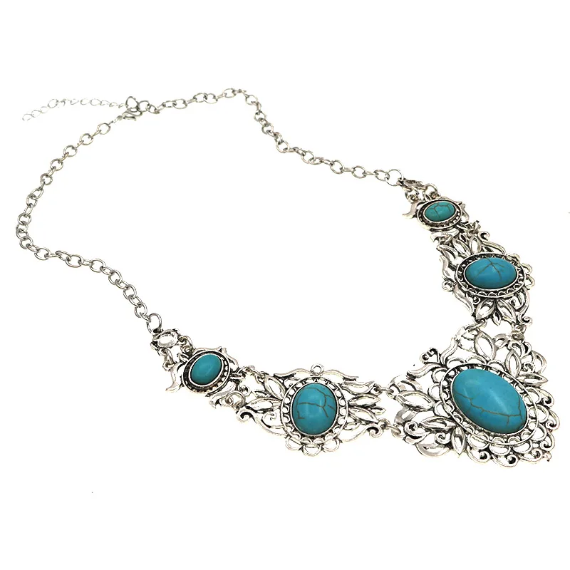 Женское Ожерелье в этническом стиле богемное колье с большими бусинами бохо