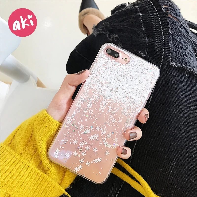 Аки блестящий чехол для телефона s iPhone 6 6S Plus мягкий ТПУ с блестками роскошный
