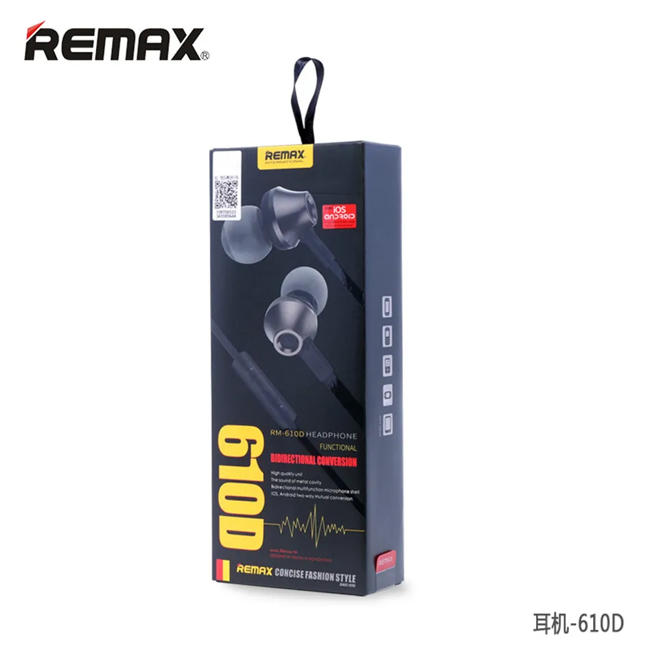 

Remax Stereo Music In-ear Metal Earphones Super Clear Noise Isolating Earphone with Mic for iPhone Android Smartphone