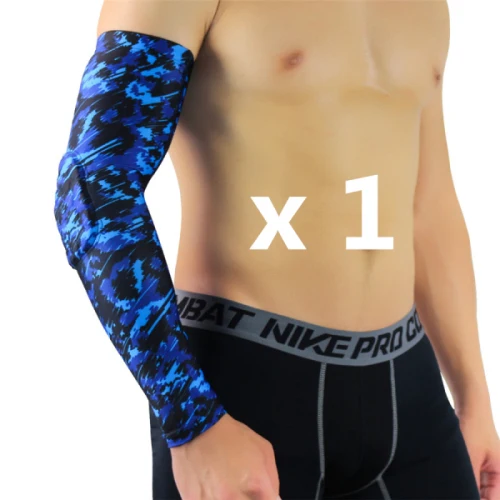 1 piece Blue Компрессионные сотовые налокотники для мужчин, защита рук, для баскетбола, волейбола, поддержка локтя, защита рук, теплые Рукава, для спорта, фитнеса, тренажерного зала - Цвет: 1 piece Blue