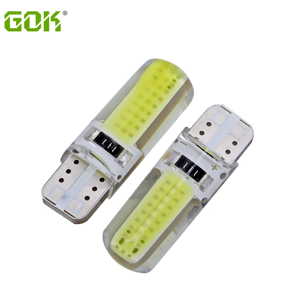 

2pcs/lot Crystal car T10 cob t10 led silicone w5w 168 501 194 Car Led Interior Lighting Bulb License Plate Car Styling 12v