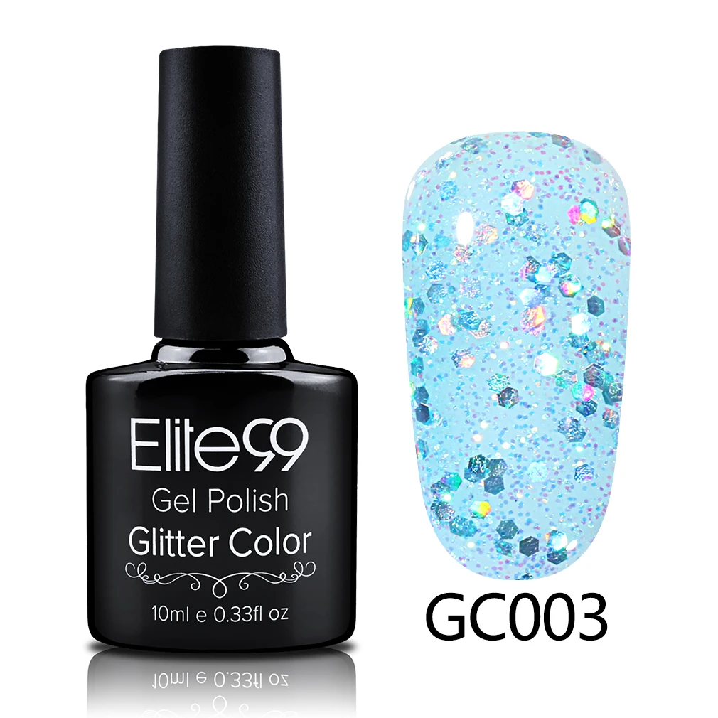 Elite99 10 мл Soak Off Diamond гель УФ гель для ногтей с блестками Лак Блеск геллак нужно УФ лампы клей для ногтей эмаль блёстки гель - Цвет: S-GC003