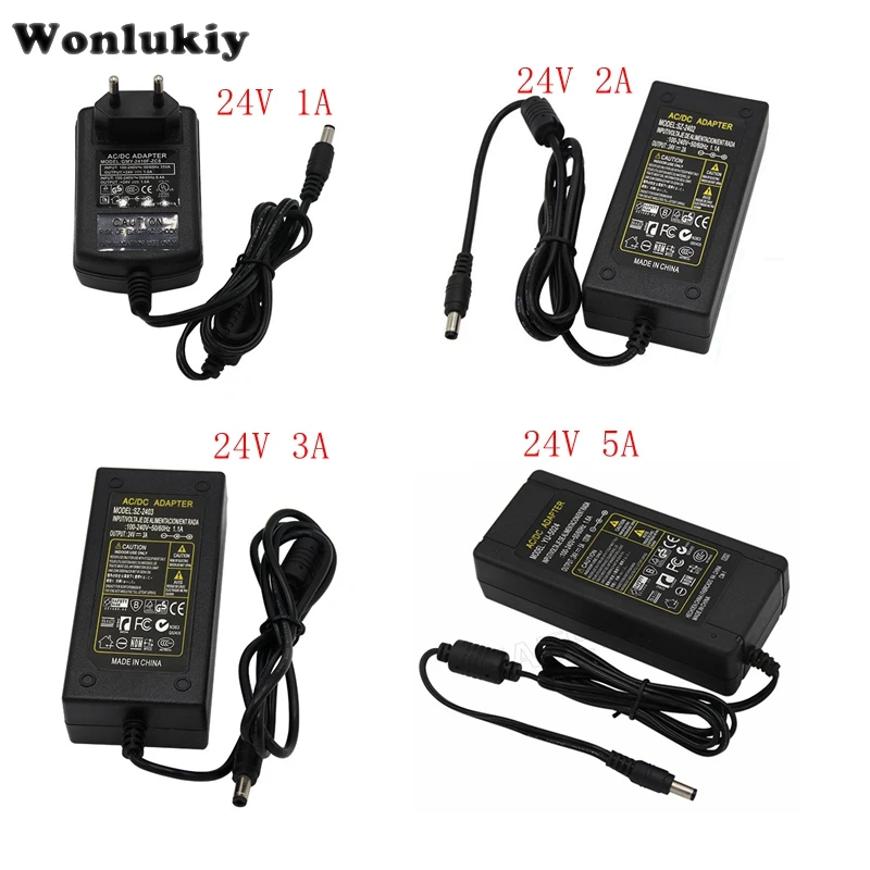 Wonlukiy DC 24 В 1A 2A 3A 5A 6A адаптер Питание Вход AC100 240V Выход DC24V светодио дный лампы