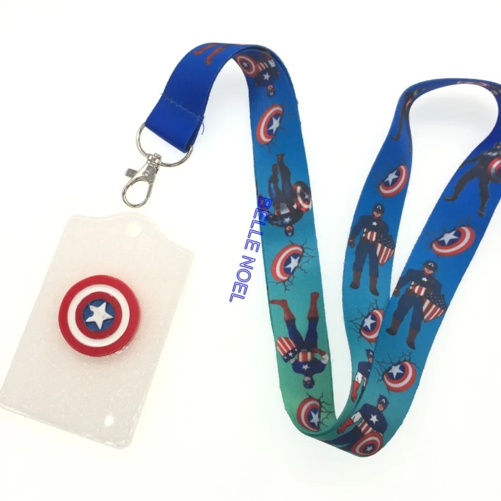 1Pcs cartoon Captain America ubway bus Cute Lanyard ID Badge Holder Key Neck Strap kids gifts | Украшения и аксессуары