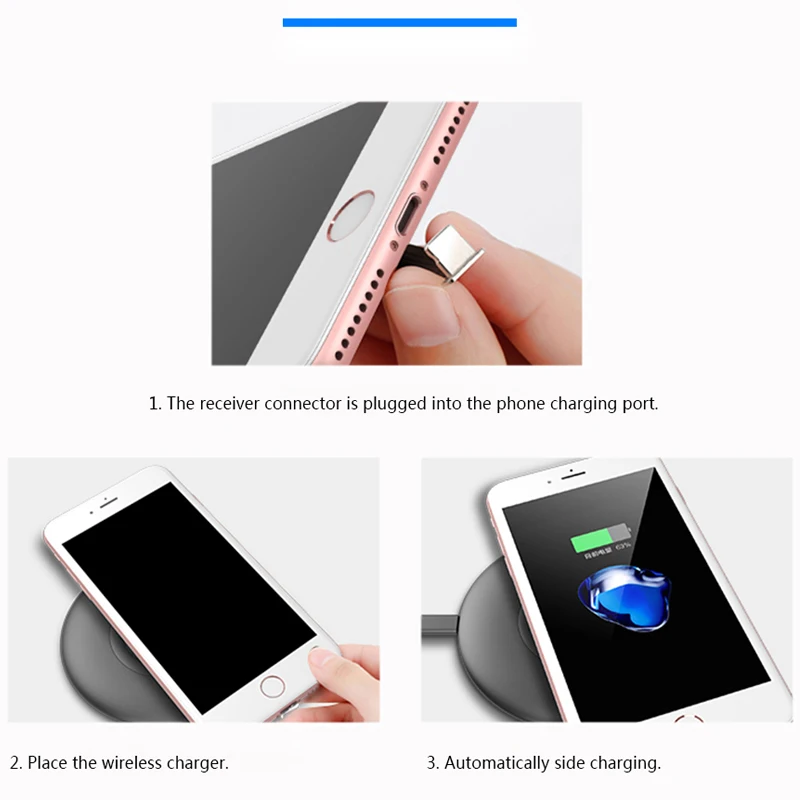 Беспроводное зарядное устройство приемник обновление TI Чип 5В/1А для iPhone USB Micro Type-C