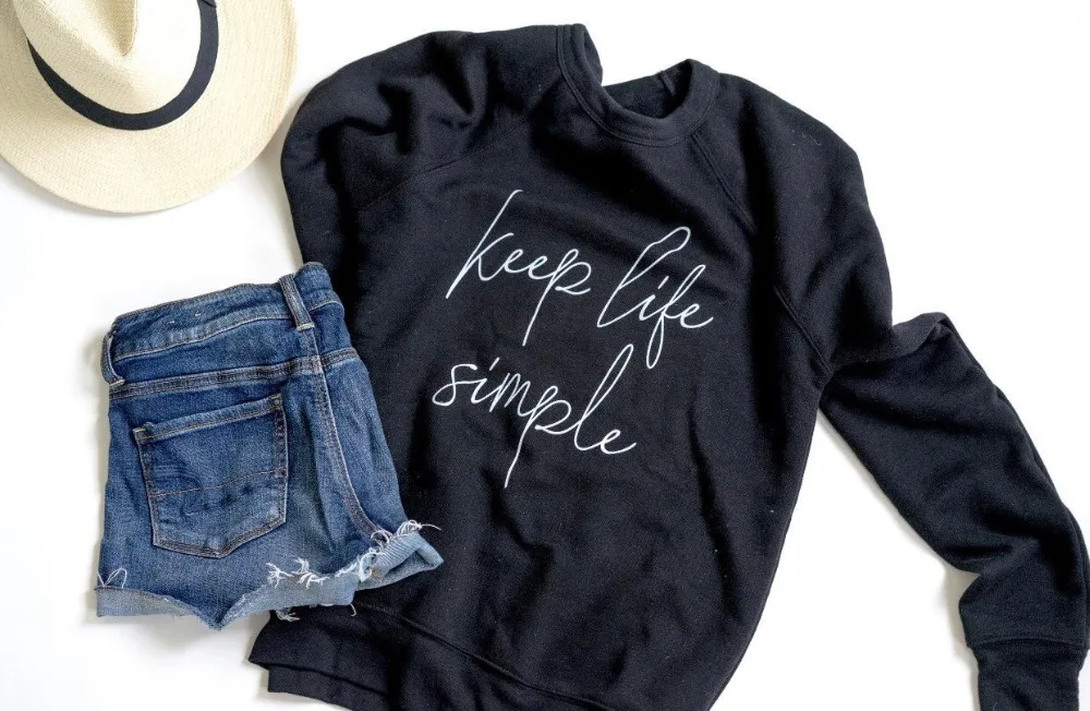 Простой Свитшот Keep Life Tumblr волшебная модная одежда унисекс с круглым вырезом