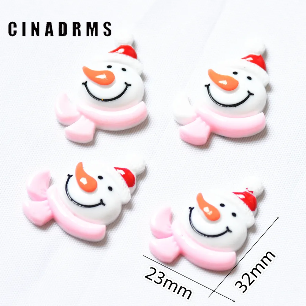Новое прибытие 2017 Снеговик Рождество праздник смолы Flatback декоден кабошоны 32x23 мм