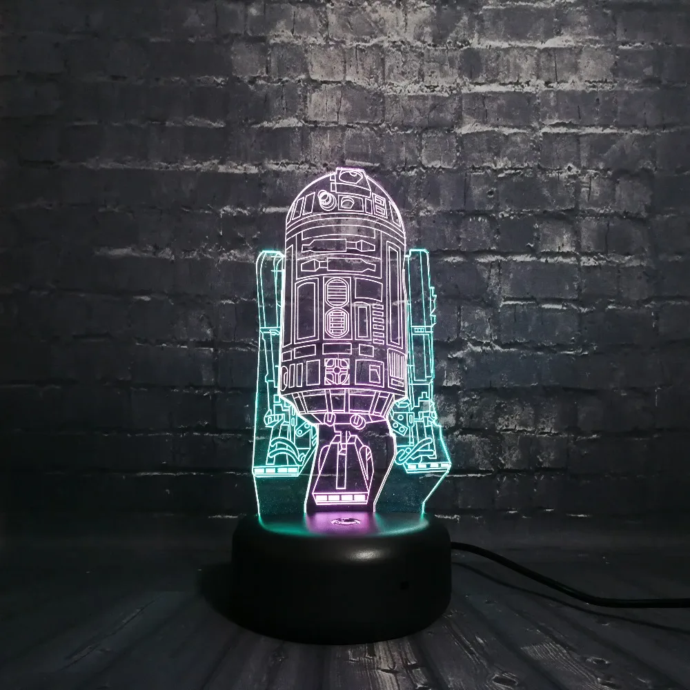 Креативная фигурка Звездных Войн робот-R2-D2 многоцветная лампочка цветная